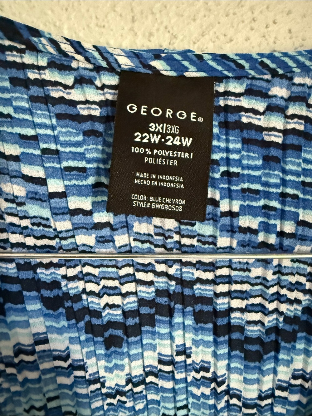 George Blue Multi-Tone Ruffle Front Top - Picture 2 of 5